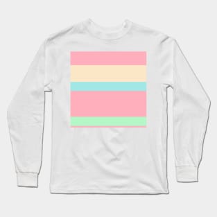 A world-class jam of Light Pink, Robin'S Egg Blue, Light Mint and Bisque stripes. Long Sleeve T-Shirt